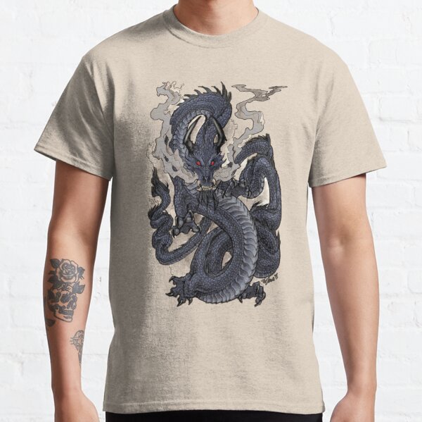 Black Red Dragon T Shirts Redbubble - black and red tribal dragon illustration roblox t shirt elemental