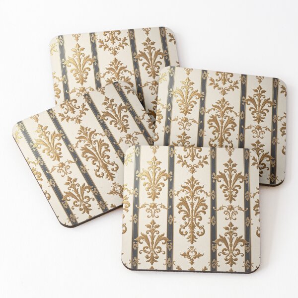 Item preview, Alabaster Black Striped Gold Damask designed and sold by DesignsByPrnces.