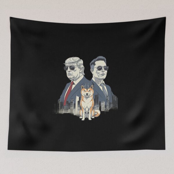 Item preview, D.O.G.E DOGE Department of Government Efficiency Trump & Elon Musk with Sunglasses and Landmarks of America designed and sold by love3617.