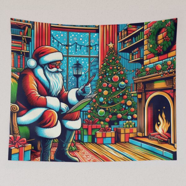 Item preview, Christmas Vintage Santa Claus around the fireplace,Christmas Santa Claus,christmas retro,Christmas Vintage designed and sold by Expressions-Sel.