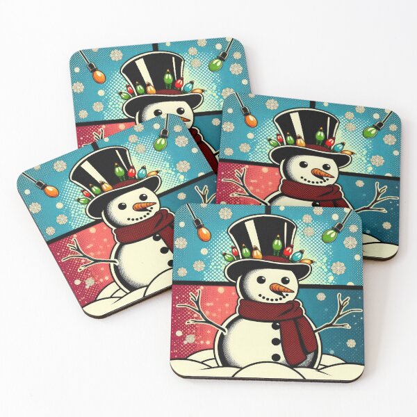 Item preview, Christmas Vintage Snowman with colored lamps,Christmas Snowman,christmas retro,Christmas Vintage designed and sold by Expressions-Sel.
