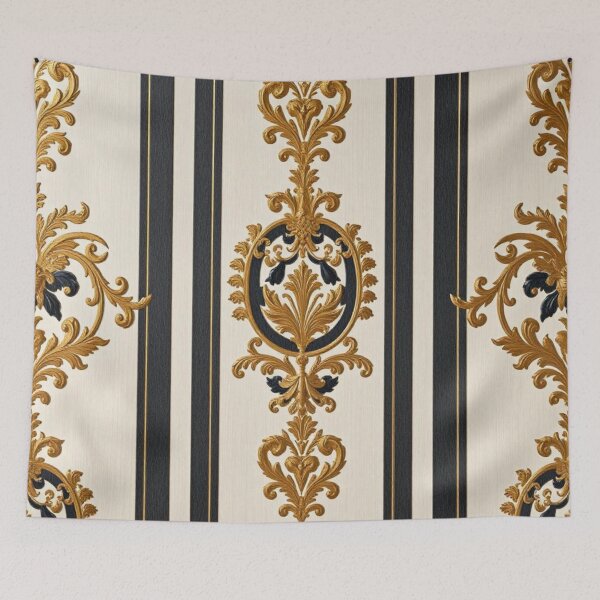 Item preview, Alabaster Striped Gold Black Damask designed and sold by DesignsByPrnces.