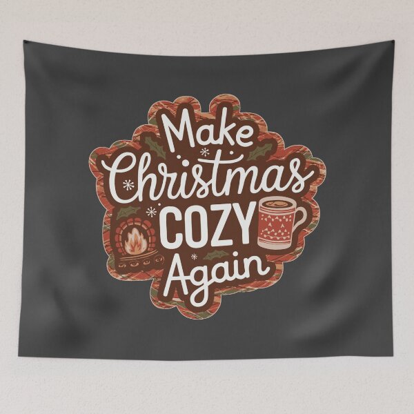 Item preview, Make Christmas Cozy Again | Rustic Holiday Fireplace Design designed and sold by cabana.space.