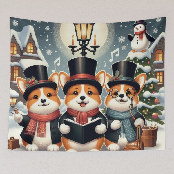 Item preview, Christmas Vintage funny dogs corgi orchestra,Christmas Funny animals,christmas retro,Christmas Vintage designed and sold by Expressions-Sel.