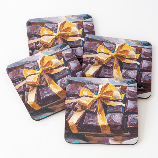 Item preview, Festive Chocolate Gift Box - Vibrant Yellow Ribbon and Bold Artistic Flair Abstract AI Art designed and sold by OlfactoART Studio.