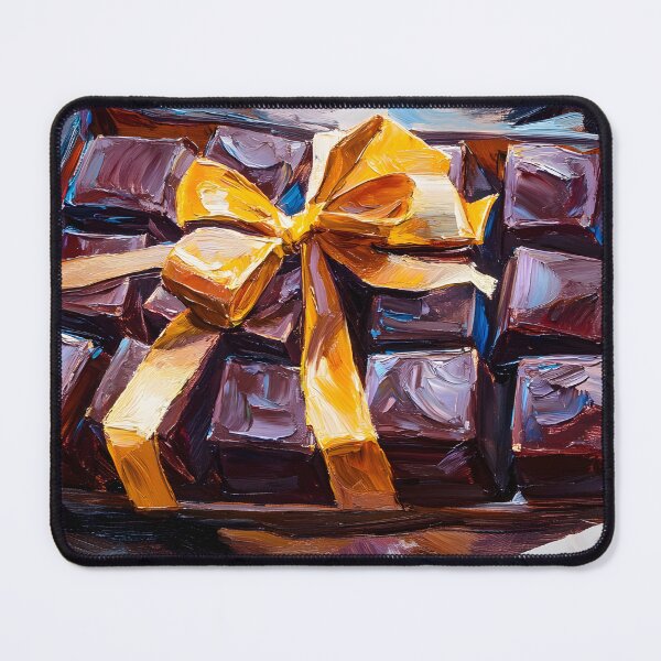 Item preview, Festive Chocolate Gift Box - Vibrant Yellow Ribbon and Bold Artistic Flair Abstract AI Art designed and sold by OlfactoART Studio.