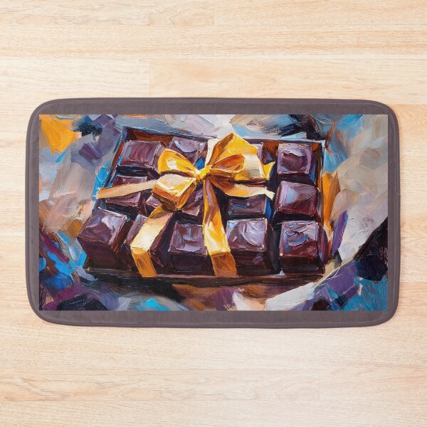 Item preview, Festive Chocolate Gift Box - Vibrant Yellow Ribbon and Bold Artistic Flair Abstract AI Art designed and sold by OlfactoART Studio.