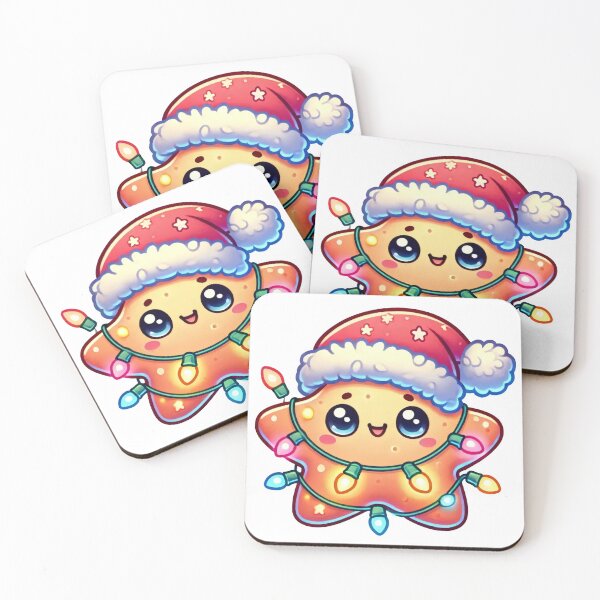 Item preview, Cute Christmas Starfish with Santa Hat and Holiday Lights designed and sold by lubushop1.