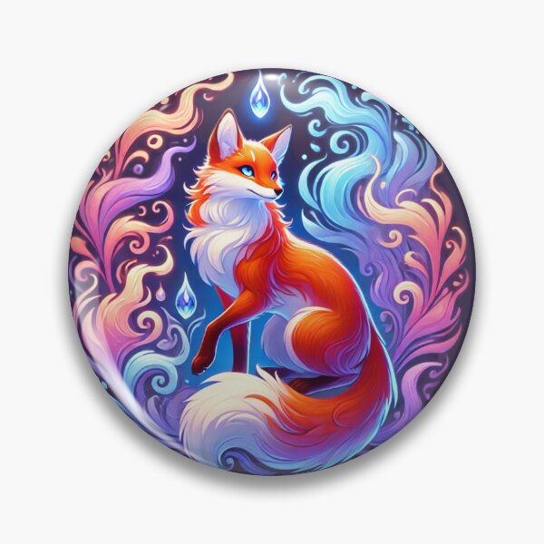 Item preview, Mystical Fox with Glowing Flames - Fantasy Art designed and sold by Feathers & Futhark.