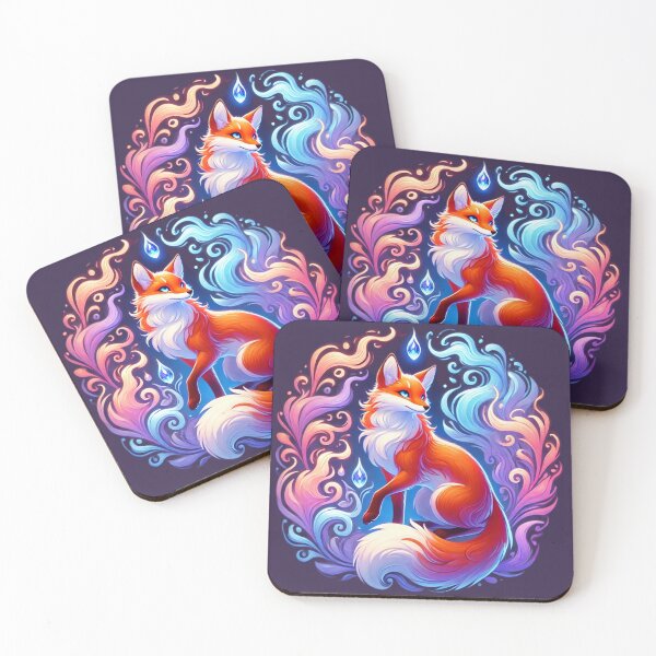 Item preview, Mystical Fox with Glowing Flames - Fantasy Art designed and sold by Feathers & Futhark.