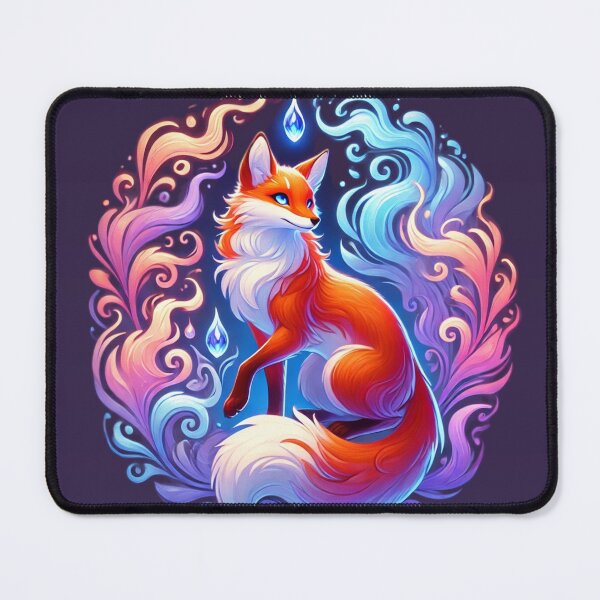 Item preview, Mystical Fox with Glowing Flames - Fantasy Art designed and sold by Feathers & Futhark.