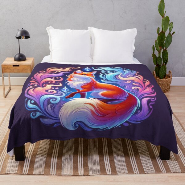 Item preview, Mystical Fox with Glowing Flames - Fantasy Art designed and sold by Feathers & Futhark.