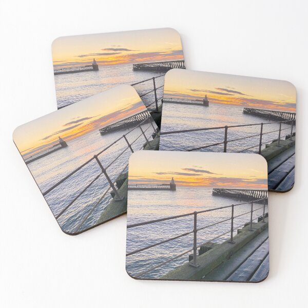 Item preview, Blyth Piers at Sunrise - Portrait  designed and sold by Violaman.