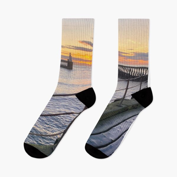 Item preview, Blyth Piers at Sunrise - Portrait  designed and sold by Violaman.