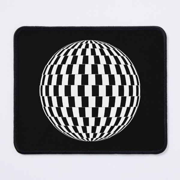Item preview, Checkerboard Globe, chessboard optical illusion, for your pillow, phone case, mouse pad, desk mat, comforter, shower curtain, throw blanket, tote, poster, wall art & more.  designed and sold by MoreEZUSA-Here.