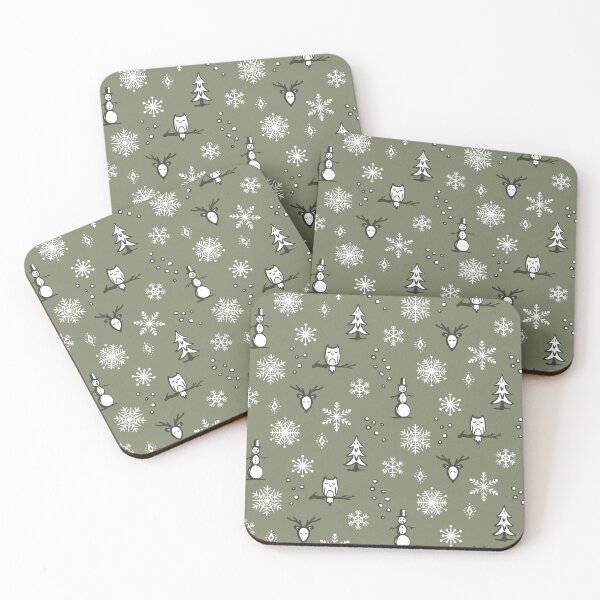 Item preview, Winter Things - Sage, Pine, Snow designed and sold by Irene Estelle.