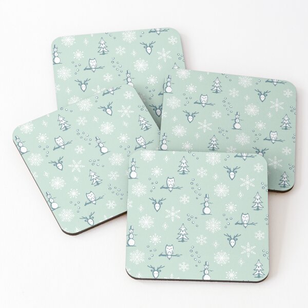 Item preview, Winter Things - Mint, Peacock, Snow designed and sold by Irene Estelle.