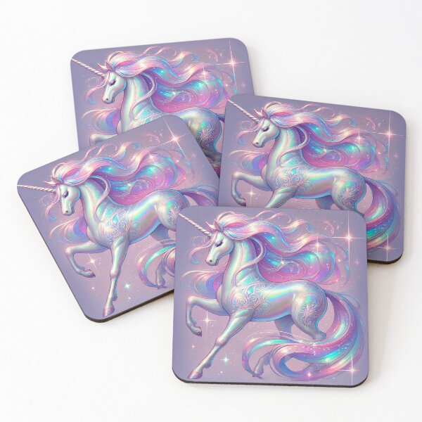 Item preview, Enchanted Unicorn with Flowing Rainbow Mane designed and sold by Feathers & Futhark.