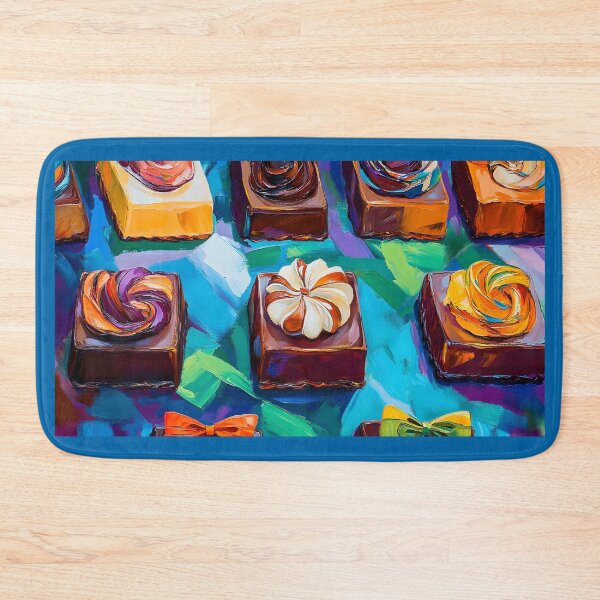 Item preview, Vibrant Square Chocolates - Colorful Swirls and Bold Artistic Patterns Abstract Digital AI Art designed and sold by OlfactoART Studio.