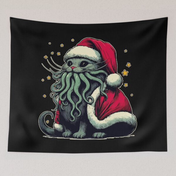 Item preview, Cathulhu Merry Christmas Retro designed and sold by TomFrontierArt.