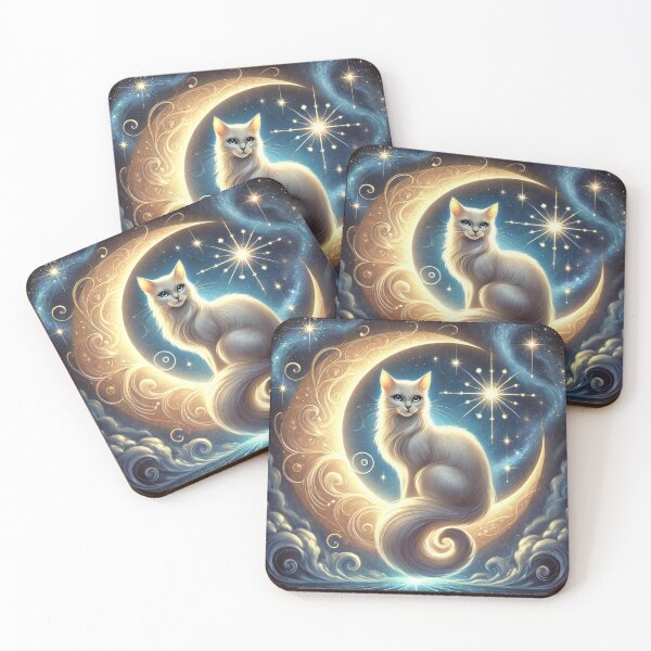 Item preview, Ethereal Cat on Crescent Moon designed and sold by Feathers & Futhark.