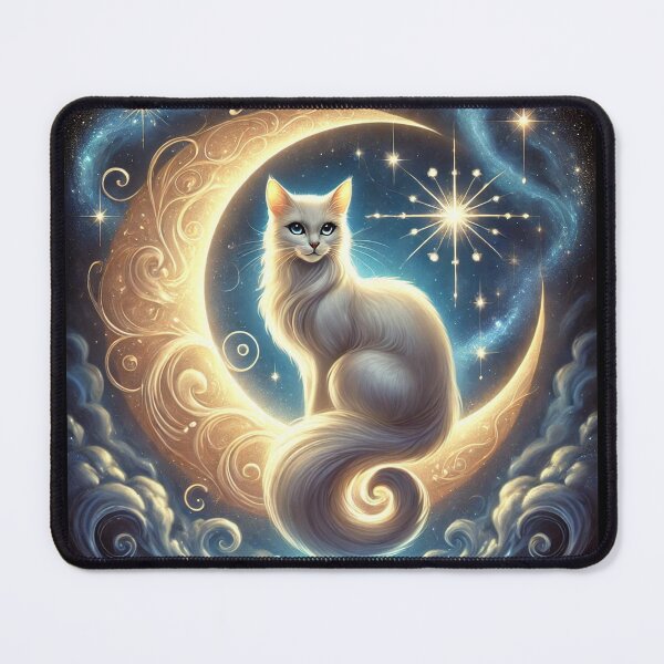 Item preview, Ethereal Cat on Crescent Moon designed and sold by Feathers & Futhark.