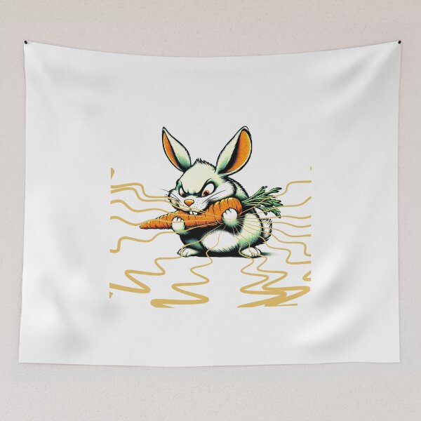 Item preview, Funny Rabbit Eating Carrot – Vintage and Retro Style designed and sold by AstronautMerch.
