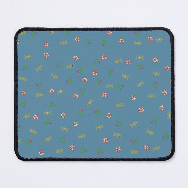 Item preview, Gingerbread Man Peppermint Holiday Blue designed and sold by HydrangeaDelMar.