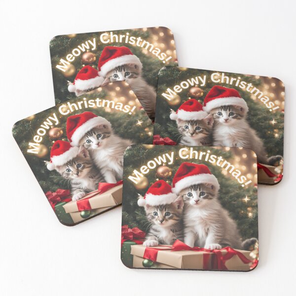 Item preview, Two kittens exploring Christmas Magic Under Twinkling Lights designed and sold by IFLYBaby.