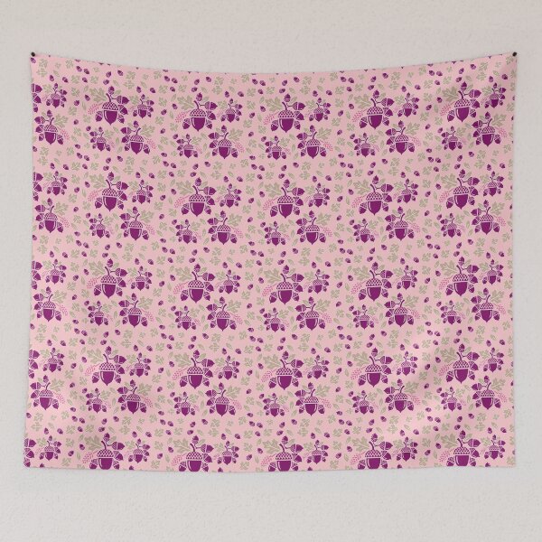 Item preview, Fall into Gratitude: Thanksgiving Pattern with Acorn Bungles on Light Pink designed and sold by IraNiva.
