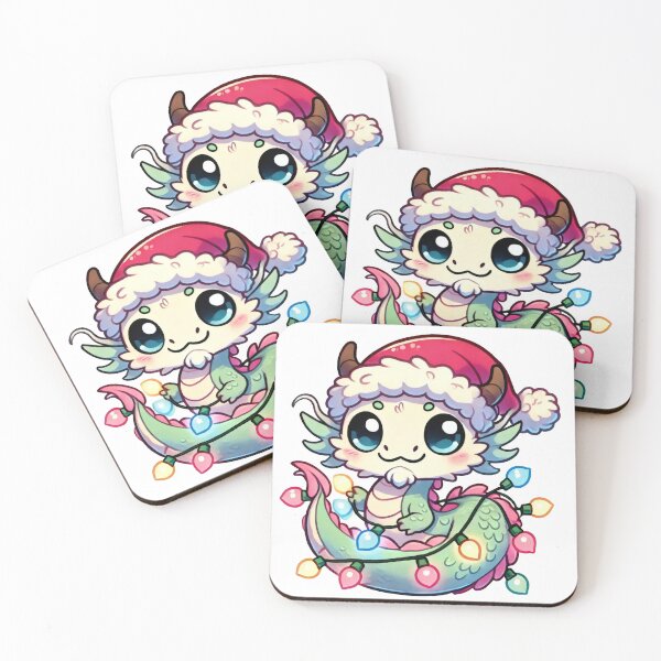 Item preview, Christmas Dragon with Santa Hat and Festive Lights designed and sold by lubushop1.