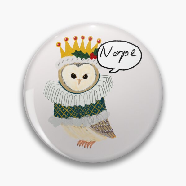 Item preview, Festive Owl Art - Regal Nope Humor for the Holidays Illustration - jemma jamie skidmore  designed and sold by Jemma Jamie Skidmore.