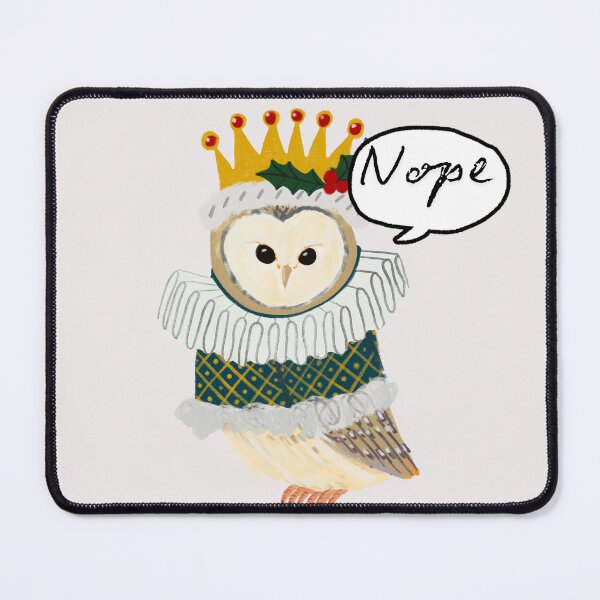 Item preview, Festive Owl Art - Regal Nope Humor for the Holidays Illustration - jemma jamie skidmore designed and sold by Jemma Jamie Skidmore.