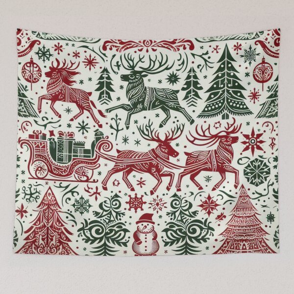Item preview, Holiday Christmas Trees Santa Reindeer Nordic Style designed and sold by Yas_oma.