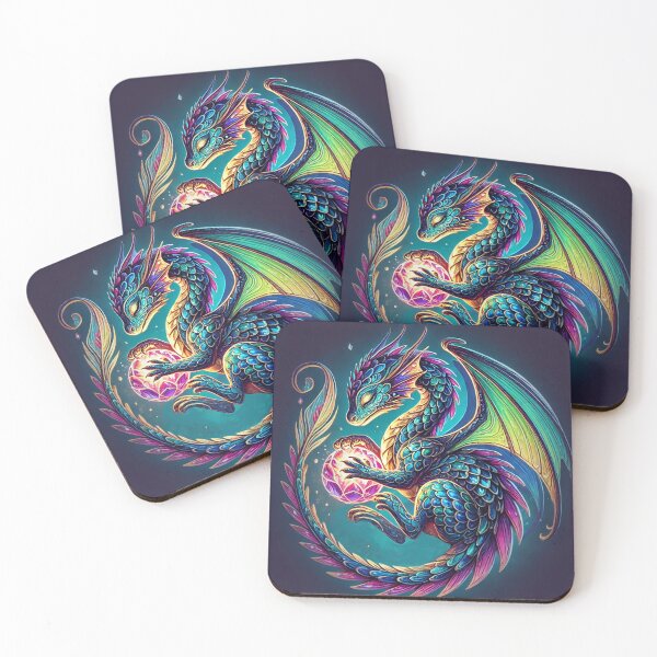 Item preview, Mystical Dragon Holding a Glowing Gem  designed and sold by Feathers & Futhark.