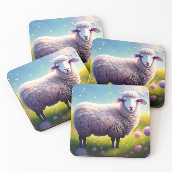 Item preview, Sheep relaxing in a meadow designed and sold by KrisantoArts.