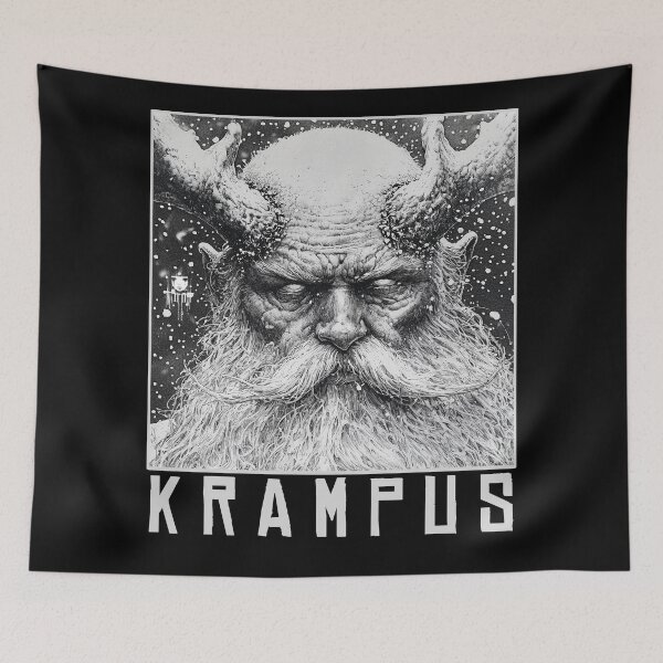 Item preview, Krampus  - black and white christmas horror manga anime santa designed and sold by ForsakenFrames.