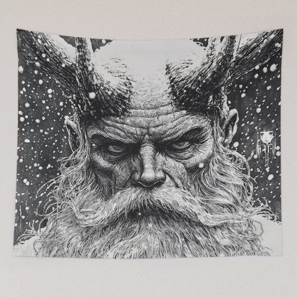 Item preview, Krampus  - black and white christmas horror manga anime santa designed and sold by ForsakenFrames.