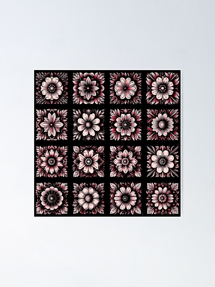 Thumbnail 1 of 3, Poster, Pink Flower Pattern designed and sold by Klssaginaw.