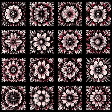 Artwork thumbnail, Pink Flower Pattern by Karen Simon