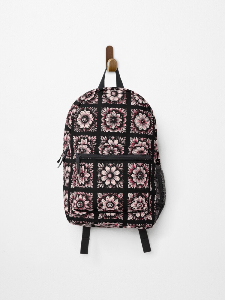Thumbnail 1 of 3, Backpack, Pink Flower Pattern designed and sold by Klssaginaw.