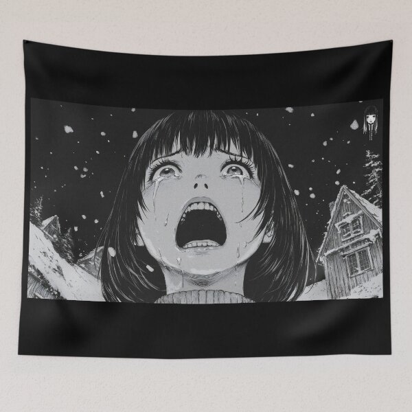 Item preview, encounter with saint nick - black and white horror manga anime girl designed and sold by ForsakenFrames.
