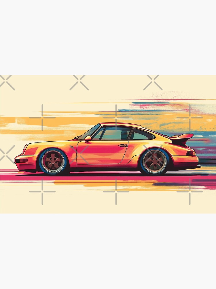 Porsche 911 993 turbo Rear View Risograph Print