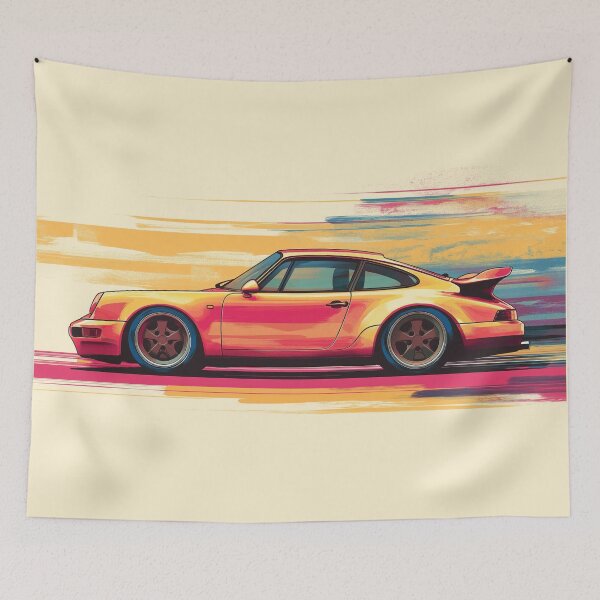 Item preview, Porsche 911 993 turbo Rear View Risograph Print designed and sold by blackdogshop.