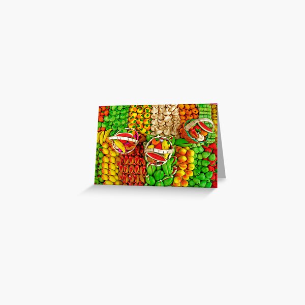 Colorful Marzipan Fruits Greeting Card