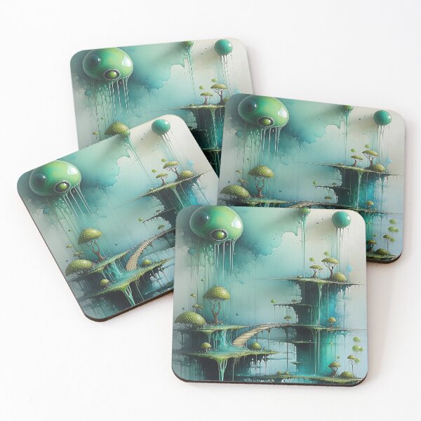 Item preview, Enchanted Islands Glow Blue designed and sold by PanoramaPrints.