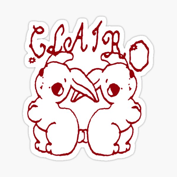Vista previa del artículo con la obra «Dibujo animado de los conejitos gemelos Clairo Charm en color rojo», diseñado y vendido por aestheticqueen.
