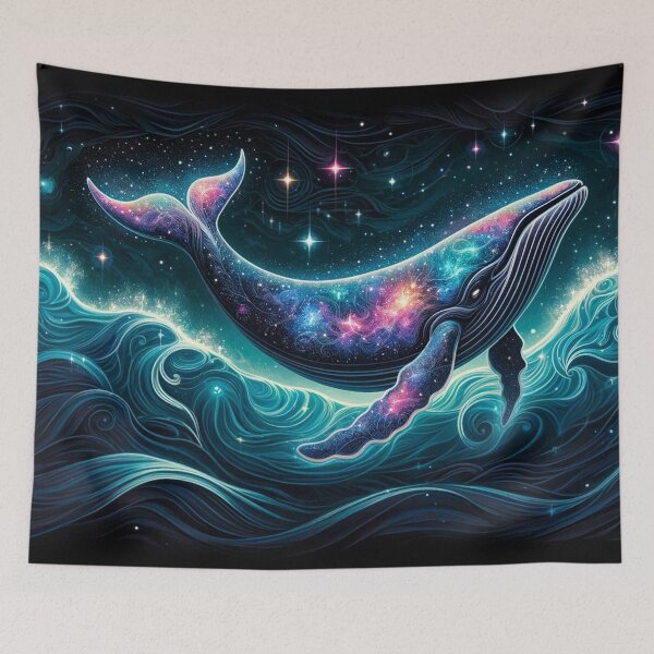 Item preview, Cosmic Whale Swimming in a Starlit Ocean designed and sold by Feathers & Futhark.