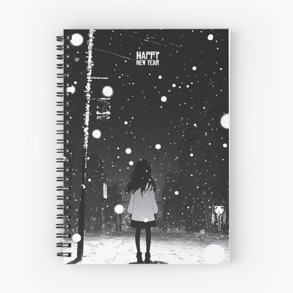 Item preview, happy new year - black and white melancholic manga anime girl designed and sold by ForsakenFrames.