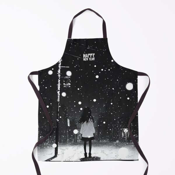 Item preview, happy new year - black and white melancholic manga anime girl designed and sold by ForsakenFrames.